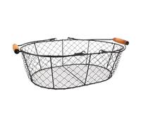 CONGARTENO Metal Fireplace Log Basket with Ergonomic Handles Wrought Iron Firewood Holder for Indoor Coal Storage Easy Access Countertop Organizer for Household Camping Party Use