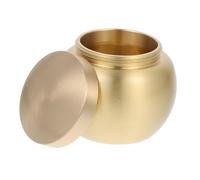 CONGARTENO Mini Copper Pet Ashes Box Small Round Cinerary Urn Practical Storage Container for Human and Animal Ashes Commemorative Keepsake with Smooth Shiny Finish