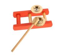 CONGARTENO Mini Small Hand Cymbals for Durable Band Rhythm Percussion Musical Instrument with Stable Stand Orange Suitable for Events and Performances