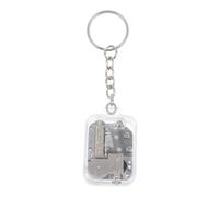 CONGARTENO Mini Square Acrylic Music Box Keychain Unique Key Hanging Decor Creative Bag Pendant Lightweight Gift for Women Birthday Graduation