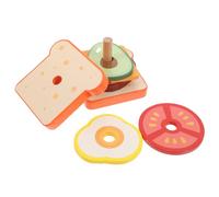 CONGARTENO Montessori Wooden Sandwich for Fine Motor Skills Development Interactive Pretend Play Food Educational Shape and Color Sorting Game for Early Childhood Growth