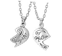 CONGARTENO Mother Daughter Matching Necklace Meaningful Heart Pendant Jewelry for Mother's Day Lightweight Elegant Design with Unique Pattern for Moms and Daughters