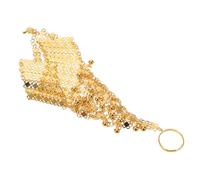 CONGARTENO Multi Layer Metal Hand Chain Bracelet for Women, Vintage Gold Alloy Chain Ring Wrist Jewelry, Ethnic Belly Dancer Finger Jewelry for Festival and Party