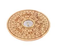 CONGARTENO Multifunctional Chinese Compass Retro Feng Shui Pan Craft Home Decoration Compact Portable Round Shape Chic Desktop Ornament