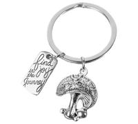 CONGARTENO Mushroom Charm Keychain Bag Pendant Metal Decorative Key Ring Cute Handbag Accessory for Travel Outdoor Use