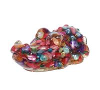CONGARTENO Natural Crystal Crocodile Statue Handcrafted with Embedded Fragments Decorative Glass Crocodile Figurine for Home Office Tabletop Shelf Display Animal Ornament