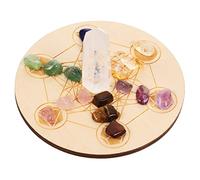 CONGARTENO Natural Meditation Crystal Column with Rough Stones Divination Board for Yoga and Home Decor Seven Star Arrangement with Mysterious Atmosphere and Comfortable Touch