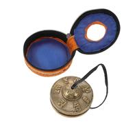 CONGARTENO Nepalese Copper Cymbals Bell Set with Six-syllable Chant Small Meditation Yoga Percussion Instrument with Protective Bell Sleeve for Mindfulness Practice