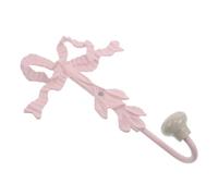 CONGARTENO Pink Metal Bow Wall Hooks for Hanging Coats Towels Bags, Decorative Bow-Knot Hanger for Bathroom Kitchen Nursery, French Style Bow-Shaped Wall Hook