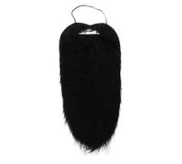 CONGARTENO Plush Fake Beard Halloween Supply Lightweight Comfortable Artificial Mustache for Pirate Costume Party Performance Black