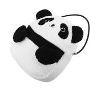CONGARTENO Plush Panda Shoulder Bag Cute Animal Handbag with Zipper Large Capacity Furry Purse for Women Travel Holiday Everyday Essentials Dual Carrying Options