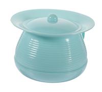 CONGARTENO Portable Chamber Pot with Lid Non Slip Plastic Urinal for Elderly Disabled Pregnant Women Reusable Spittoon Practical Night Urine Pot Nordic Blue