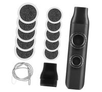 CONGARTENO Portable Made of Abs and Silicone Includes Replacement Lanyard Black Dual Hole Kazoo Instrument with Double Flute Holes Design, Easy to Play Musical Accompaniment