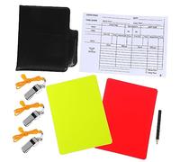 CONGARTENO Portable Referee Kit with Red Yellow Cards Whistles Score Sheet and Pencil Durable Soccer Football Sports Accessory for Match Management and Score Tracking