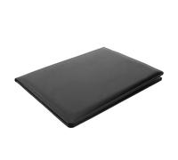 CONGARTENO PU Leather Multifunctional Document Folder with Stainless Steel Clip Writing Pad Pen Holder Black Portfolio Organizer for Office Resumes Business Proposals and Paperwork Management
