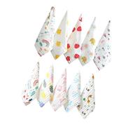 CONGARTENO Pure Cotton Baby Face Washcloth and Drool Towel Set for Sensitive Skin, 6-Layer Muslin Fabric, Absorbent 30x30cm Towels for Newborns and Infants, 10pcs Pack