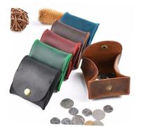 CONGARTENO Retro Style Mini Leather Coin Purse and Key Storage Bag for Women Vintage Wallet Pouch with Smooth Structure Compact Travel Change Holder for Cards and Small Essentials Blue