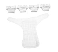 CONGARTENO Reusable Cotton Baby Cloth Diaper Liners Absorbent Nappy Insert Pads for Toddlers 9-15 Months 10-15kg White 5pcs Washable and Breathable