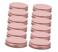 CONGARTENO Reusable Mason Jar Lids 70mm Rose Gold Metal Covers Leakproof Canning Sealing Caps for Home Meal Prep 12pcs Set