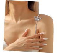 CONGARTENO Rhinestone Decorative Shoulder Strap Body Chain with Butterfly Ornament Sparkling Jewelry Accessory for Weddings Parties and Special Occasions