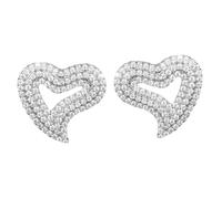 CONGARTENO Rhinestone Heart Earrings Studs for Women Sparkling Sweet and Elegant Jewelry Metal Construction Versatile Statement for Weddings and Valentines Accessories
