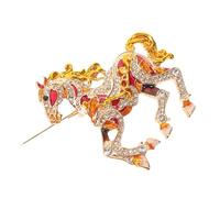 CONGARTENO Rhinestone Horse Brooch Cute Cartoon Animal Lapel Pin for Women Sparkling Crystal Badge Accessory for Dresses Scarves Coats Wedding Christmas Ornament