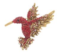CONGARTENO Rhinestone Hummingbird Brooch Pin Vintage Animal Jewelry with Sparkling Crystals Unique Bird Design Lapel Pin for Dress and Casual Wear Elegant Accessory for Women Fashion