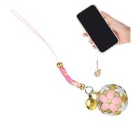 CONGARTENO Sakura Bell Pendant Car Hanging Ornament Lightweight Cherry Blossom Charm for Auto Interior Decoration Lovely Compact Metal Pendant with Hollow Enamel Design for Bag Keys Accessory