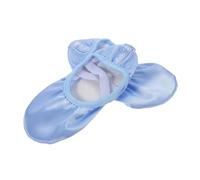CONGARTENO Satin Ballet Shoes with Slip Sole for Dance Exams Womens Flat Slippers for Precise Movement and Stability Practice and Recital Soft Soled Dance Flats Sky Blue