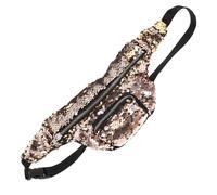 CONGARTENO Sequins Waist Bag for Women with Adjustable Strap Multifunctional Cosmetic Fanny Pack with Smooth Zipper Casual Gold Waist Pouch for Travel Festival and Everyday Use