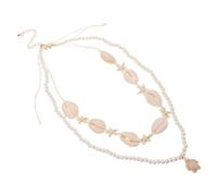 CONGARTENO Shell Beaded Necklace Choker Pearl Clavicle Jewelry Bohemian Handmade Hawaii Beach Jewelry for Women Vacation Summer Accessories