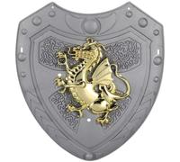 CONGARTENO Silver Dragon-Shaped Shield, Cosplay Prop for Boys, Performance Stage Shield for Party and Dress-Up, One Size