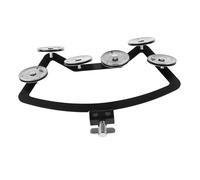 CONGARTENO Silver Jingle Drum Mount Tambourine with Bells for Snare Drum Percussion Musical Instrument Accessory for Drummers Easy to Use Step and Hit Design Melodious Sound