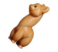 CONGARTENO Small Wooden Alpaca Figurine Cute Hand-carved Desktop Ornament Charming Animal Sculpture for Office Shelves Nightstands Collectible Craft Decoration Gift