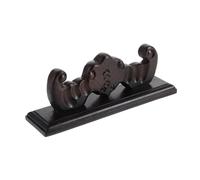 CONGARTENO Solid Wood Desktop Flute Stand with Detailed Relief Artistic Bamboo Flute Holder and Multi Use Pen Rest for Music Room and Office Display