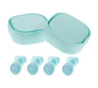 CONGARTENO Sound Insulation Silicone Earplugs 4pcs with Carry Case, Double-Layer Anti-Noise Sleeping Ear Plugs for Travel, Students, and Snoring Noise Reduction in Blue (2 Sets