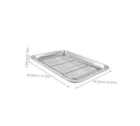 CONGARTENO Stainless Steel Baking Tray with Non-Slip Wire Rack Oil Drain Pan for Family Restaurant and BBQ Use Thick Roasting Rack Accessory