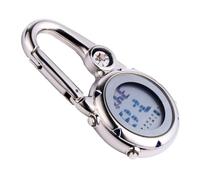 CONGARTENO Stainless Steel Carabiner Watch with Compass and Alarm Multifunctional Clip Fob for Paramedics and Outdoor Activities Night Glow Hanging Timepiece for Camping and Mountaineering