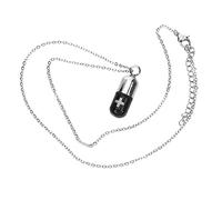 CONGARTENO Stainless Steel Cremation Necklace Pill Shaped Pendant Memorial Keepsake for Ashes Urn Jewelry for Loved Thoughtful for Remembrance