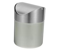 CONGARTENO Stainless Steel Tabletop Trash Can with Lid Desktop Wastebasket for Home Office Odor-resistant Swing Lid Garbage Bin Compact Design for Easy Cleaning and Replacement
