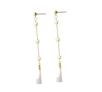 CONGARTENO Star Dangle Earrings with Anti-lost Earphone Holder Unique Long Chain Design for Women Stylish Jewelry Accessory for Workout and Everyday Wear