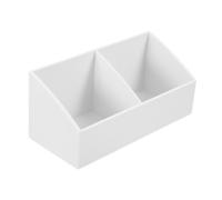 CONGARTENO Tea Bag Storage Box with Divided Compartments Plastic Kitchen Tea Organizer Chest and Coffee Bars White Two-Section Countertop Organizer