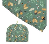 CONGARTENO Tea Cosy Insulated Kettle Cover Cotton Pot Warmer with Printed Design for Home Kitchen Use 28X23Cm