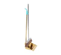 CONGARTENO Thickened Stainless Steel Gold Broom and Dustpan Set Long Handle Household Cleaning Kit for Indoor Outdoor Use Lightweight Sweeping Tool for Home Garage Workshop