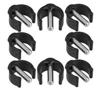 CONGARTENO Toilet Seat Tube Pin Locks 8pcs Plastic Iron Clips with Nonslip Rubber Tips for Commode Chairs and Toilet Safety Rails Assembly