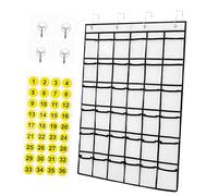 CONGARTENO Transparent Over The Door Pocket Chart Organizer with PVC Hanging Storage for Classroom Cell Phone Holder Calculator and Small Item Organizer Versatile Space Saver for Bedroom and