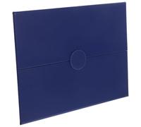 CONGARTENO Trifold A4 Diploma Cover Award Certificate Holder Leather Document Protector Snap Button Blue for Graduation, Marriage, Birthday Certificate Display and Signing