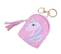 CONGARTENO Unicorn Cartoon Coin Purse Mini Storage Bag for Boys and Girls Cute PU Earphone Cable Organizer for Travel Key Storage