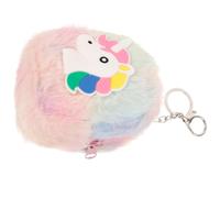 CONGARTENO Unicorn Plush Keychain Wallet for Women Small Coin Purse with Zipper, Portable Multifunctional Change Purse and Key Holder, Cute Ladies Small Wallet for Travel and Daily Use