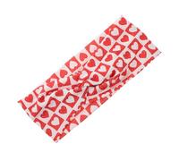 CONGARTENO Valentine's Day Heart Printed Wide Turban Headband for Women and Girls Stylish Red Design for Yoga Running and Holiday Parties Soft for Comfort and Durability
